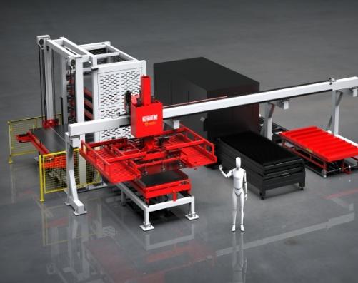 Automatic composite loading and unloading + plate storage warehouse