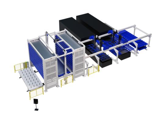 Single gantry composite loading and unloading + sheet metal storage warehouse